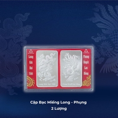 Cặp Bạc Miếng Long - Phụng - 2 Lượng