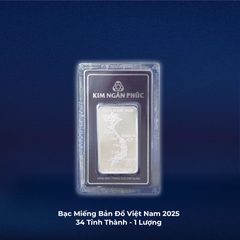 BẠC MIẾNG BẢN ĐỒ VIỆT NAM 2025, 34 TỈNH THÀNH - 1 LƯỢNG