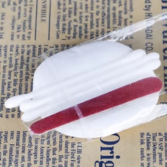 Bộ tẩy trang 3 tẩy trang ròn,3 tăm bông cán giấy , 1 dũa móng 5cm