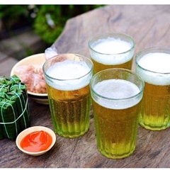 Cốc uống bia hơi Hà Nội  thủy tinh 330ml, Hàng loại 1