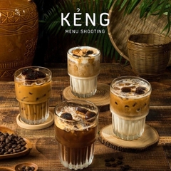 Ly 2 tầng đáy sọc pha lê 250ml, 320ml, ly thủy tinh chịu nhiệt uống nước, cafe