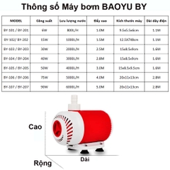 Máy Bơm Bể Cá Baoyu BY 101|102| 103| 104| 105| 106| 107|108|109