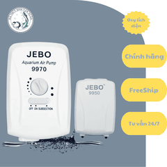 Máy Sủi OXY Sạc Điện 2 Vòi JEBO 9970 | 9950 Cho Hồ Cá, Vận Chuyển
