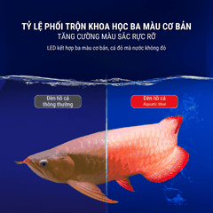 Đèn Led T8-52cm Red Arowana Cho Cá Rồng, Cá Lóc, Cá Vàng... Đỏ Cá Không Đỏ Nước
