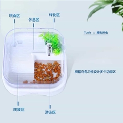 Hồ Nuôi Rùa Chuyên Dụng MINI Để Bàn GH-05 Có Dàn Lọc size 28x28x17