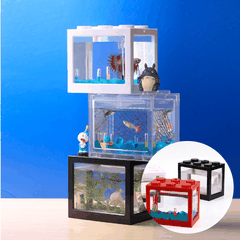Hồ Cá Lắp Ráp LEGO Mini 12x10.5x8CM - Bể Nuôi Cá Beta Guppy Nhiều Màu Sắc