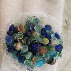 Sỏi Thủy Tinh Tròn Dẹp Đủ Màu Trang Trí Thủy Sinh Hồ Cá Tiểu Cảnh Chậu Cây [320g]