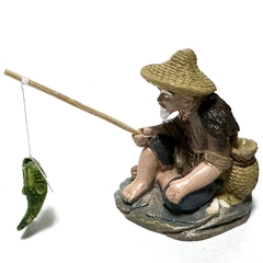 Tượng Ông Lão Ngồi Câu Cá Trang Trí Hồ Cá Tiểu Cảnh