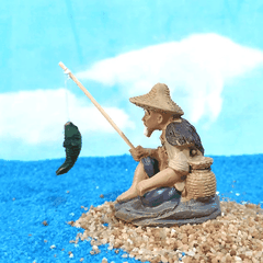 Tượng Ông Lão Ngồi Câu Cá Trang Trí Hồ Cá Tiểu Cảnh