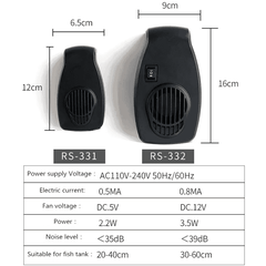 QUẠT TẢN NHIỆT CHO BỂ THỦY SINH COOLING FAN RS-331 RS-332 RS ELECTRICAL