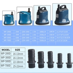 BƠM CHÌM SOBO WP 100D 200D 300D 500D  CHO HỒ CÁ CẢNH