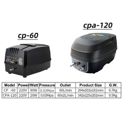 Máy Thổi Khí OXY Tích Điện Cho Hồ KOI, Hồ Cá Cảnh HAILEA CP-60, CP-120