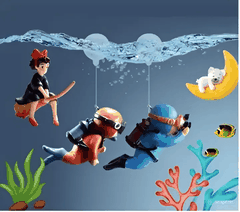 Đồ trang trí người nhái bể cá thợ lặn an toàn, có thể điều chỉnh vị trí, phù hợp với tất cả các loại cá và không có cạnh sắc