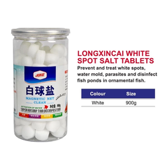 Muối Khoáng Cho Cá Tinh Khiết 99% Tăng Cường Trao Đổi Chất Hỗ Trợ Hô Hấp Ngừa Tảo Độc Nấm - Longxincai White Magnetic Net Clean Salt 900g