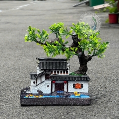 Tiểu Cảnh Nhà Cổ Bên Suối – Decor Hồ Cá Thủy Sinh Cao Cấp