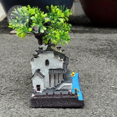 Tiểu Cảnh Nhà Cổ Bên Suối – Decor Hồ Cá Thủy Sinh Cao Cấp