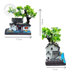 Tiểu Cảnh Nhà Cổ Bên Suối – Decor Hồ Cá Thủy Sinh Cao Cấp