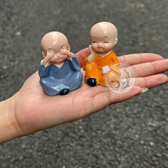 Bộ Tượng Chú Tiểu Tứ Không - Trang Trí Hồ Cá, Tiểu Cảnh, Bàn Làm Việc, Xe Hơi