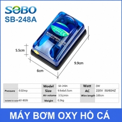 Máy Sủi Oxy SOBO SB-248A SB-348A Máy Bơm Oxy Hồ Cá Cảnh Hồ Thủy Sinh 1 Vòi 2 Vòi Êm Tiết Kiệm Điện
