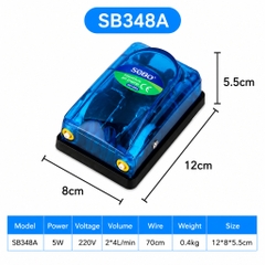 Máy Sủi Oxy SOBO SB-248A SB-348A Máy Bơm Oxy Hồ Cá Cảnh Hồ Thủy Sinh 1 Vòi 2 Vòi Êm Tiết Kiệm Điện