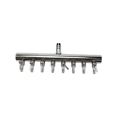 Van Chia Khí Oxy CO2 Inox Có Khóa Điều Chỉnh Đầu Vào 8 Li Đầu Ra 4 5 6 Li Chia 2 4 6 8 10 12 Vòi