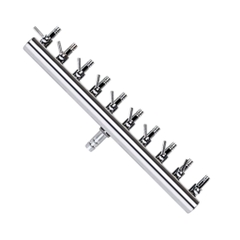 Van Chia Khí Oxy CO2 Inox Có Khóa Điều Chỉnh Đầu Vào 8 Li Đầu Ra 4 5 6 Li Chia 2 4 6 8 10 12 Vòi