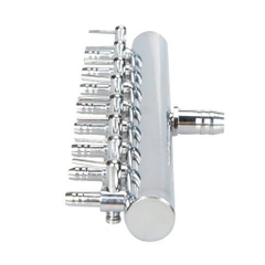 Van Chia Khí Oxy CO2 Inox Có Khóa Điều Chỉnh Đầu Vào 8 Li Đầu Ra 4 5 6 Li Chia 2 4 6 8 10 12 Vòi