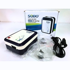 [TẶNG DÂY OXY & ĐÁ SỦI] Máy Sủi Oxy Tích Điện 2 Vòi SoBo SB3000 | Sục Oxy Tích Điện Cho bể Cá Cảnh
