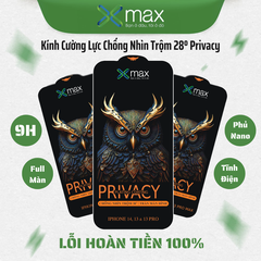 Kính Cường Lực Chống Nhìn Trộm XMAX Full Màn, chống trầy xước, vân tay, tĩnh điện