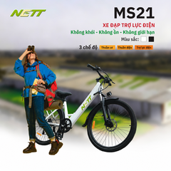 Xe Đạp Điện Trợ Lực NETT MS21 - Hàng Chính Hãng - Bảo Hàng Chính Hãng. Tặng bộ 3 quà tặng: Bơm xe, Khóa xe, Bộ sạc điện thoại (Số lượng quà tặng có hạn)