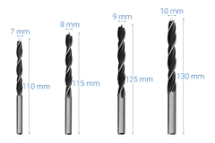 Mũi khoan gỗ Tolsen 75626 3-10 mm (bộ 8 mũi)