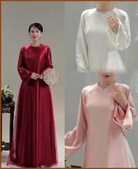 ÁO DÀI LỤA TRÁNG GƯƠNG