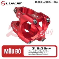 Pô tăng LUNJE Nhôm CNC 31.8 ĐEN ĐỎ XANH