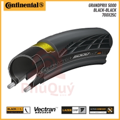 Vỏ Gấp 700x25c ĐEN Continental Grand Prix 5000 Handmade in Germany Chính Hãng