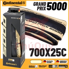 Vỏ gấp kem 700x25c Continental Grand Prix 5000 Handmade in Germany chính hãng