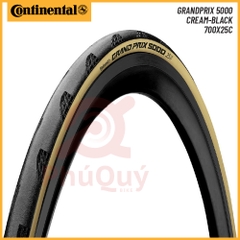 Vỏ gấp kem 700x25c Continental Grand Prix 5000 Handmade in Germany chính hãng