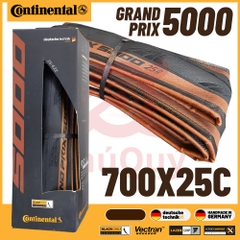 Vỏ gấp nâu 700x25c Continental Grand Prix 5000 Handmade in Germany chính hãng