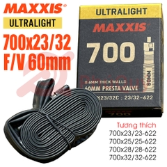 Ruột MAXXIS VN SIÊU MỎNG 700x23/32 FV 60 mm (73gr)