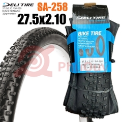 Vỏ Deli GẤP 27.5x2.1 HÔNG ĐEN  SA-258