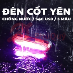 Đèn Hậu Cốt Yên NQY 3 Màu Đỏ Xanh Tím Sạc USB Chống Nước
