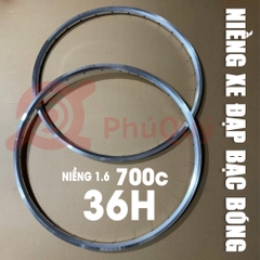 NIỀNG 1.6 700C BẠC BÓNG 36 LỖ CĂM D5
