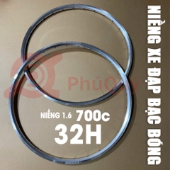 NIỀNG 1.6 700C BẠC BÓNG 32 LỖ CĂM D5