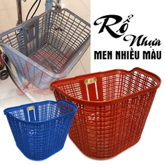 Rổ Nhựa Men Sọc Lưới Màu Đen / Xám / Dương / Hồng / Nâu