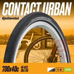 Vỏ 29x1.5 (700x40c) Continental CONTACT URBAN Gai Trơn Vỏ Trọc