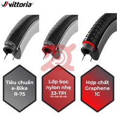 Vỏ Vittoria 27.5x1.5 Randonneur Tech talon thép - kháng đinh