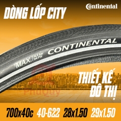 Vỏ 29x1.5 (700x40c) Continental CONTACT URBAN Gai Trơn Vỏ Trọc