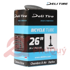RUỘT XE ĐẠP DELI 26x1.75/2.125 VAN XE ĐẠP F/V
