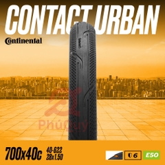 Vỏ 29x1.5 (700x40c) Continental CONTACT URBAN Gai Trơn Vỏ Trọc