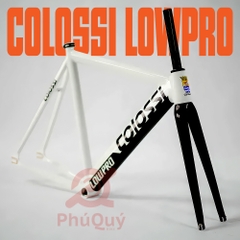 Khung COLOSSI FixedGear Kèm Phuộc CARBON Kèm Chén Cổ, Cốt Yên & Khóa Cốt Yên
