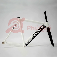 Khung COLOSSI FixedGear Kèm Phuộc CARBON Kèm Chén Cổ, Cốt Yên & Khóa Cốt Yên